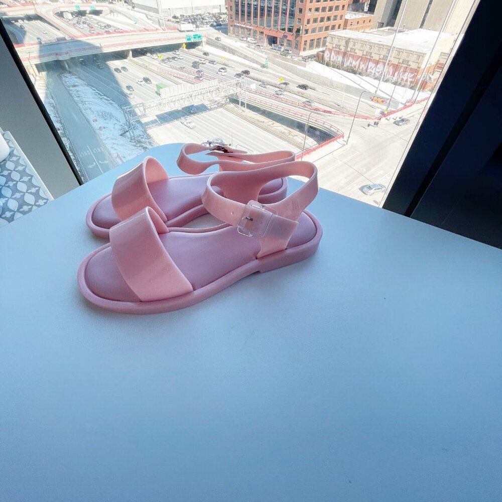 MINI MELISSA MAR Sandal RosaPink Glitter Kid's Girly Girl Flat Shoes Size 12 - Picture 5 of 6